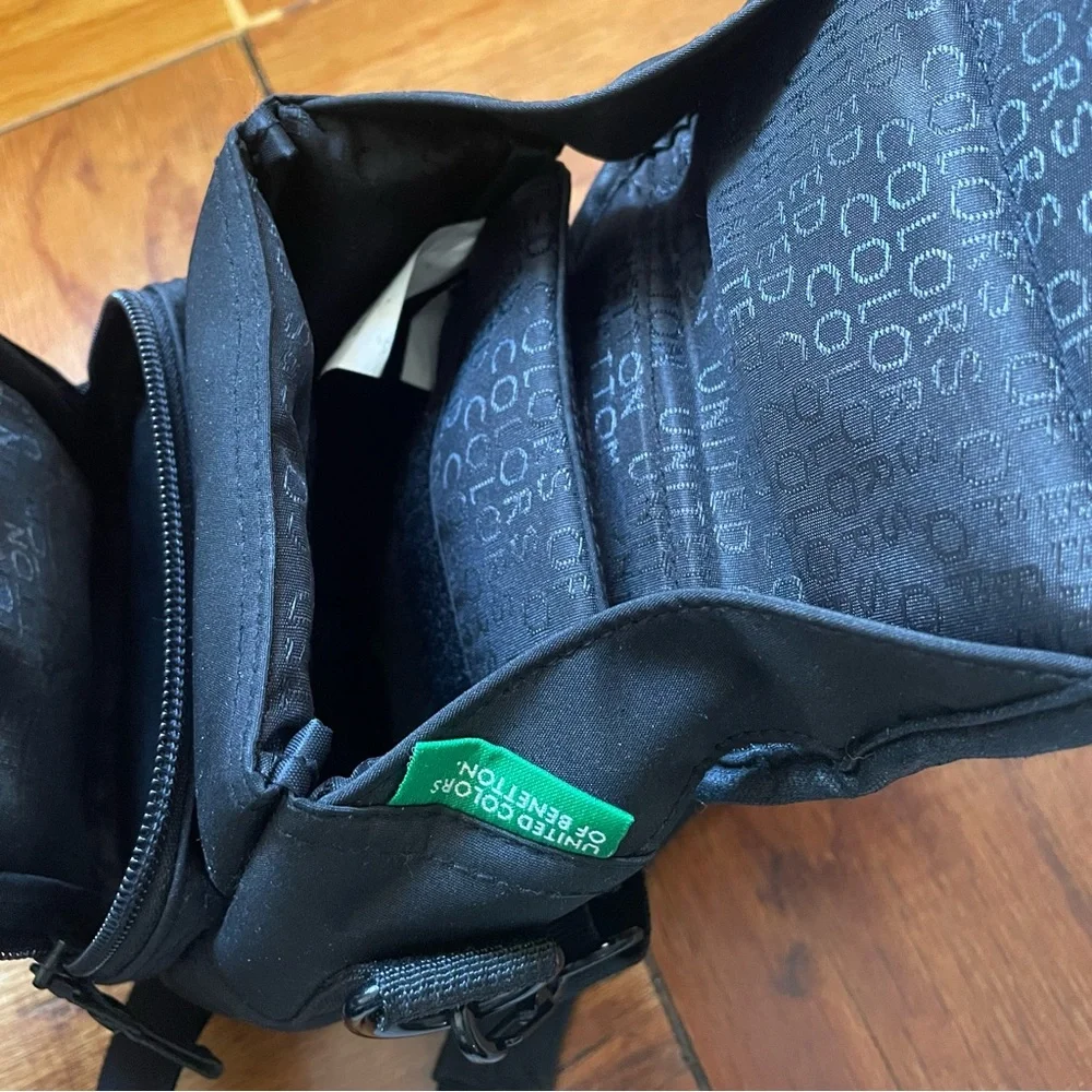 Vintage United Colors of Benetton Black Camera Small Bag
